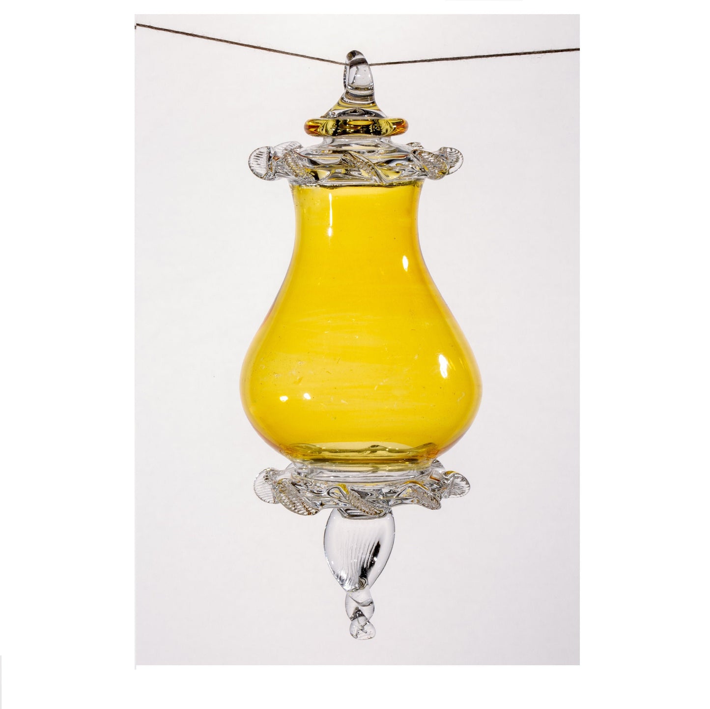 Large Yellow Christmas Ball tree Glass ornaments Egyptian Glass H: 15 cm