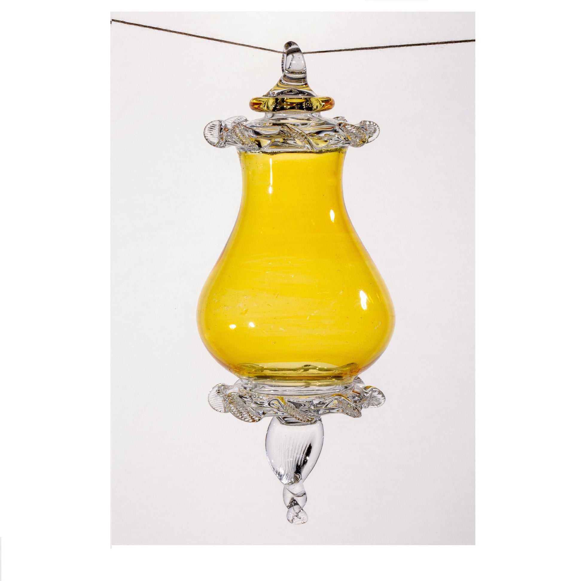 Large Yellow Christmas Ball tree Glass ornaments Egyptian Glass H: 15 cm