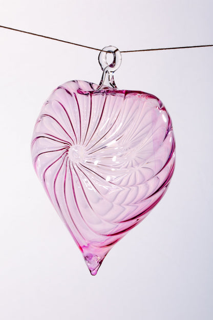 Pink Christmas tree Glass Heart shape H: 5.9 inch NEW Modern crystal design