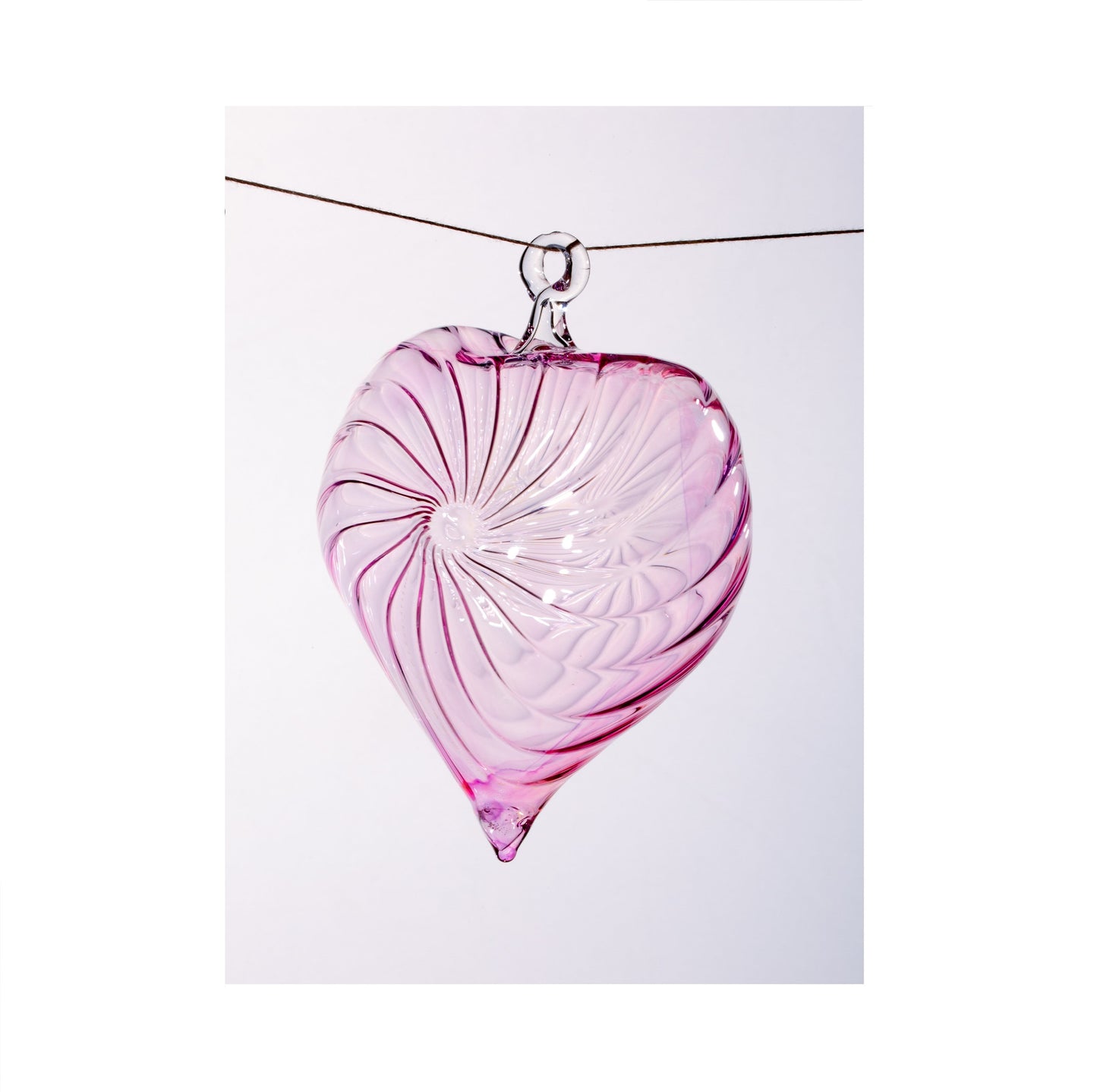 Pink Christmas tree Glass Heart shape H: 5.9 inch NEW Modern crystal design