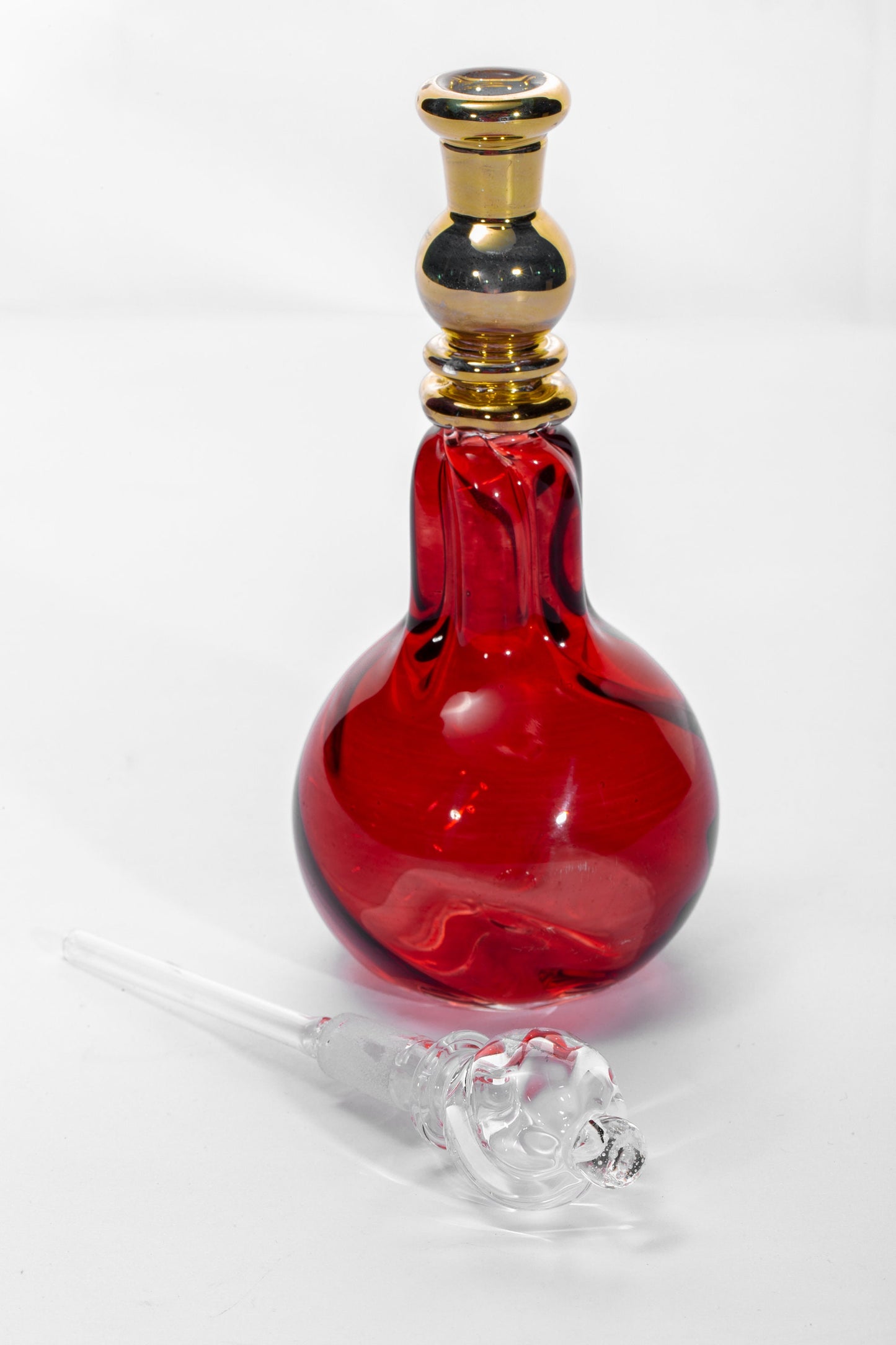 Cleopatra Etsy 14K Gold Handmade Blown Glass For Women Vintage Perfume Bottle for Decanter