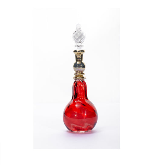 Cleopatra Etsy 14K Gold Handmade Blown Glass For Women Vintage Perfume Bottle for Decanter