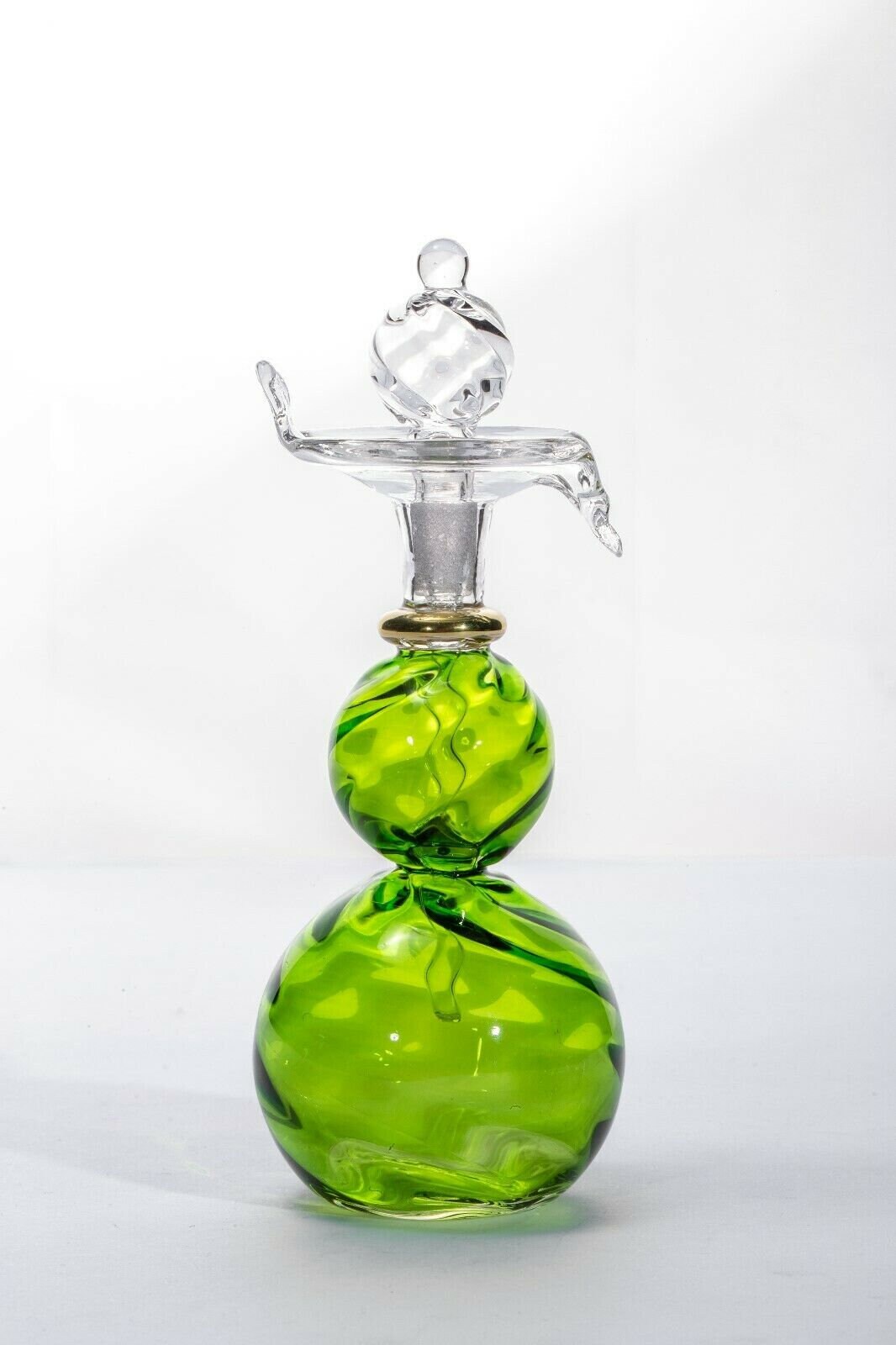 Fragrance Hued Green perfume Glass Bottle - Baccart Special Edition - Handmade Fragrance Bottle - Custom perfume Bottle - Romantic Gift