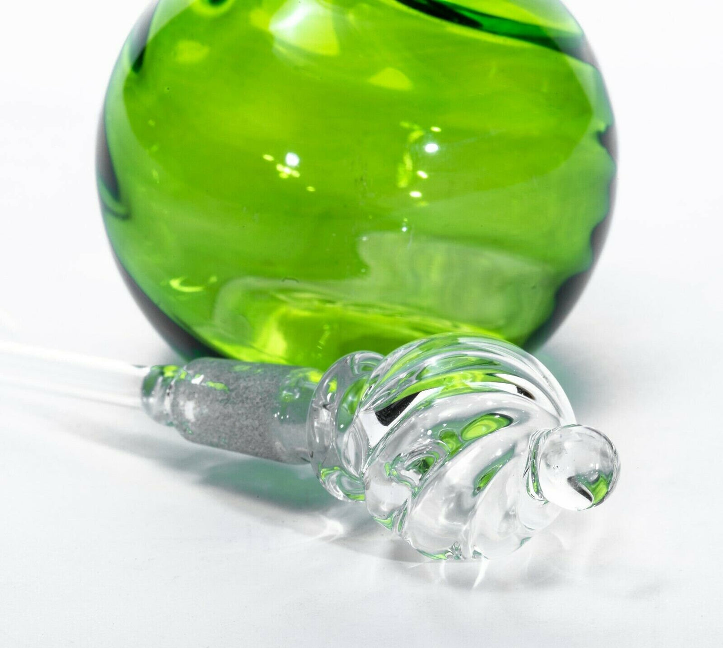 Fragrance Hued Green perfume Glass Bottle - Baccart Special Edition - Handmade Fragrance Bottle - Custom perfume Bottle - Romantic Gift