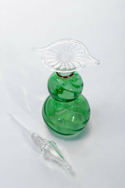 Egyptian hand blown glass perfume bottles - Fragrance Green perfume Bottle Baccart and Pendant Special Edition Art Glass - Handmade Gift