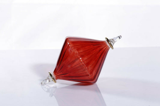 15 cm Red Christmas Tree Glass Ornament Egyptian Glass Glass blown Handmade Art