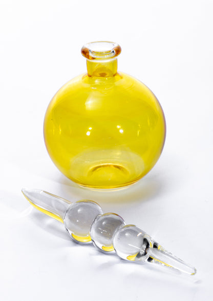 Antique Fashion Yellow Glassware - Perfume Decanter Bottle for Women - Vintage Decanter - Hand Painted Perfume Bottle - Classy Decanter