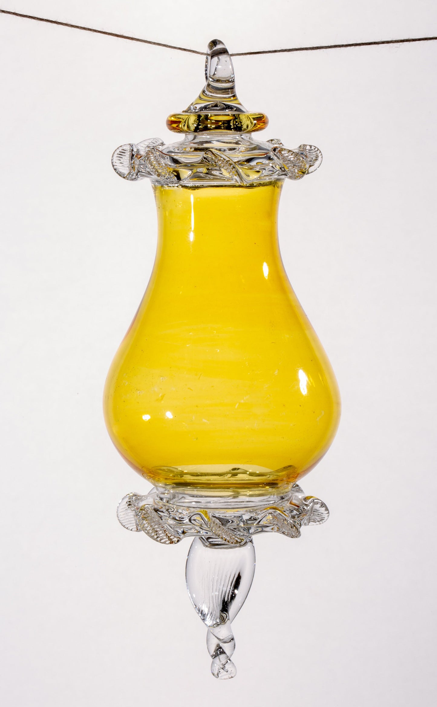 Large Yellow Christmas Ball tree Glass ornaments Egyptian Glass H: 15 cm