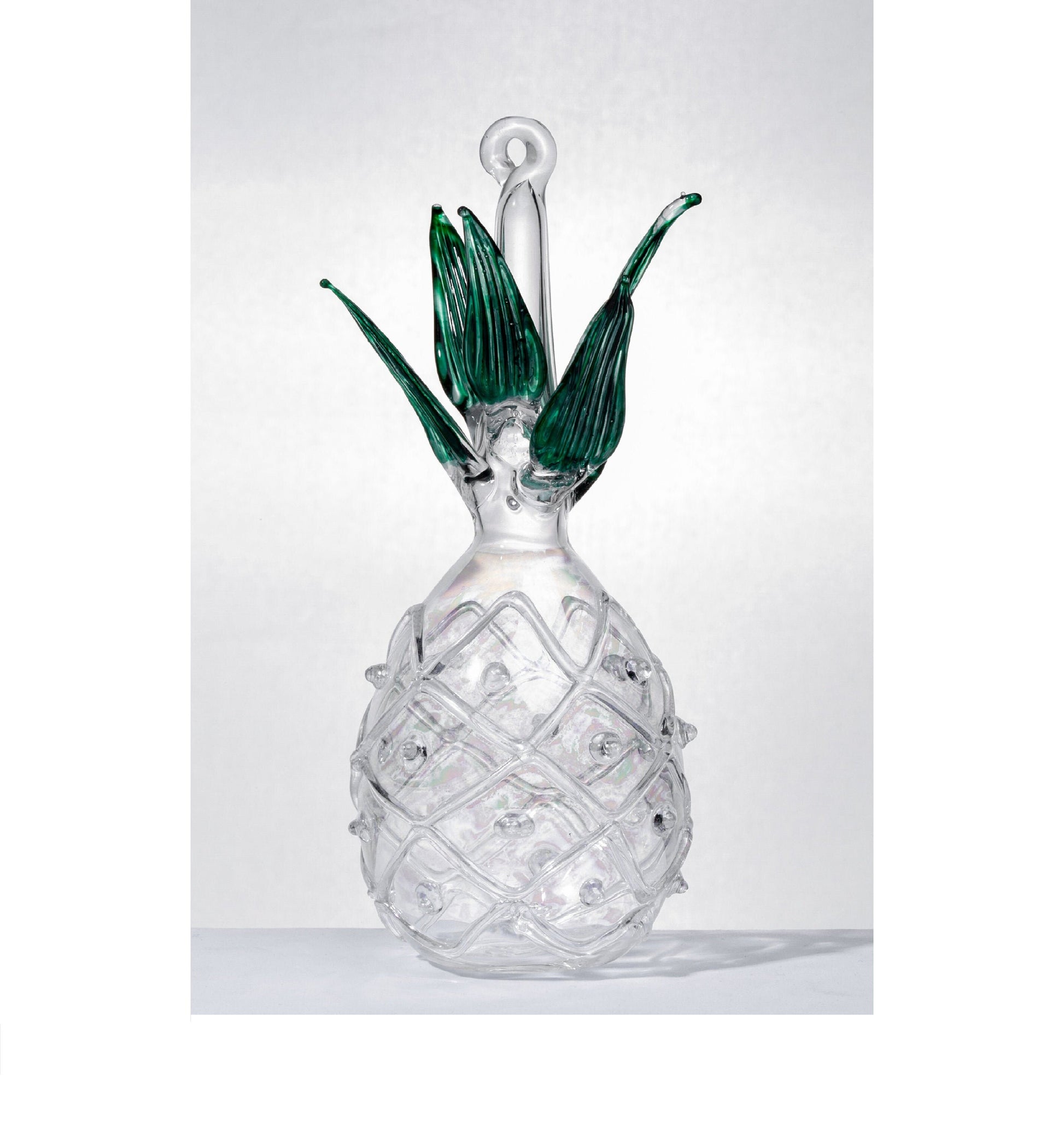 glassblowing pineapple NEW Engraved Christmas tree Glass ornaments, green & Clear Color