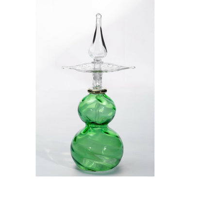 Egyptian hand blown glass perfume bottles - Fragrance Green perfume Bottle Baccart and Pendant Special Edition Art Glass - Handmade Gift