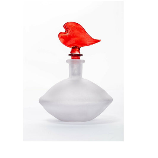 RED Heart Glass Large BIG-sized Perfume Bottle Handmade Home Decor Romantic Gift