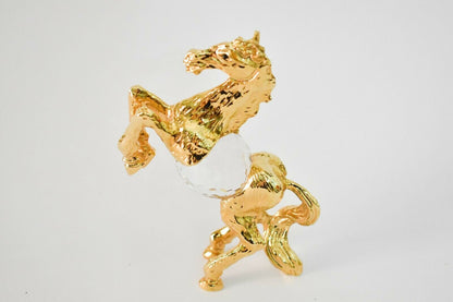 Crystal Horse With Original Box and 14K gold Handpainted Very Special Edition Shine Gift Cristal