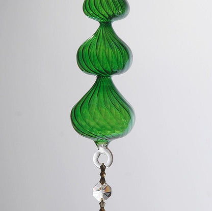 Egyptian ornaments Large Christmas tree Glass with Hanging Crystal GREEN COLOR.