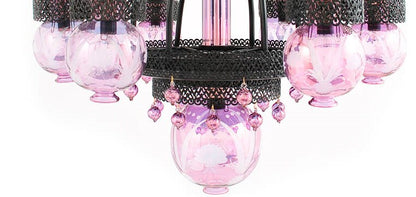 handmade chandeliers with engraved glass purer