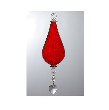 RED Egyptian blown glass ornament, Swirl Santa Christmas tree, Christmas ornament 14k gold glass handmade, Christmas gifts