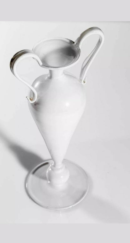 Vintage Antique White Vase Handmade Glass Antique style Design new, glass blown, special Flower Holder, Decoration