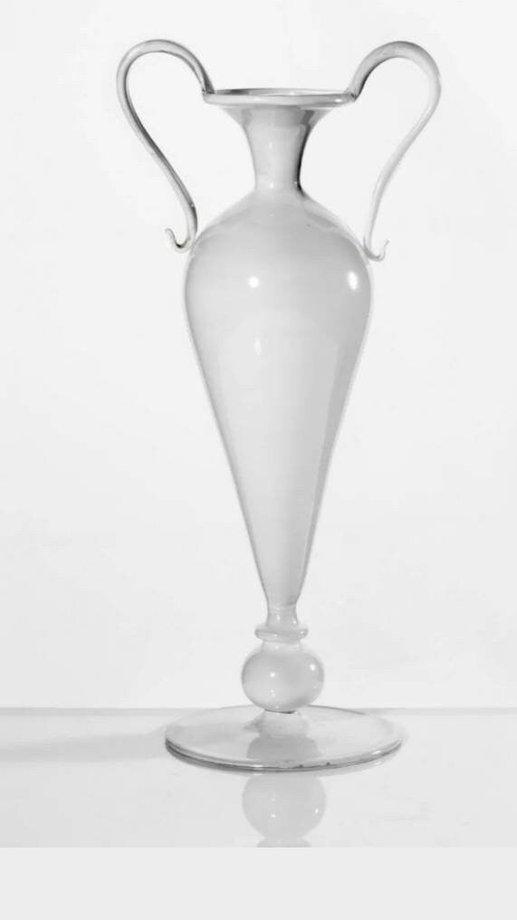 Vintage Antique White Vase Handmade Glass Antique style Design new, glass blown, special Flower Holder, Decoration