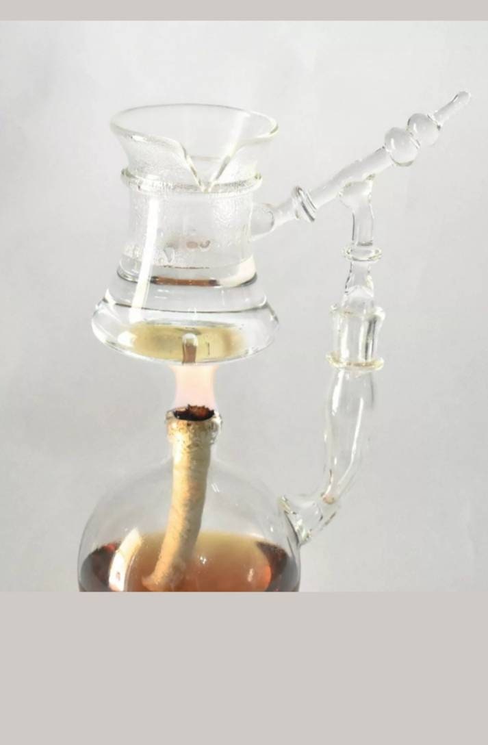 Turkish Coffee maker with built in Pot 1 - Handmade Coffee Maker With Cups - Glass Blown Art - Glass Tea Maker with Pot and 6 tea Cups