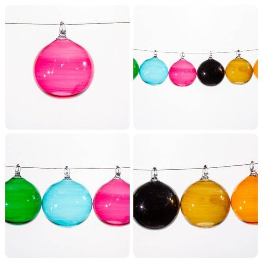 Set of 10 Christmas Ornaments ball for Christmas tree hand blown glass with many colours