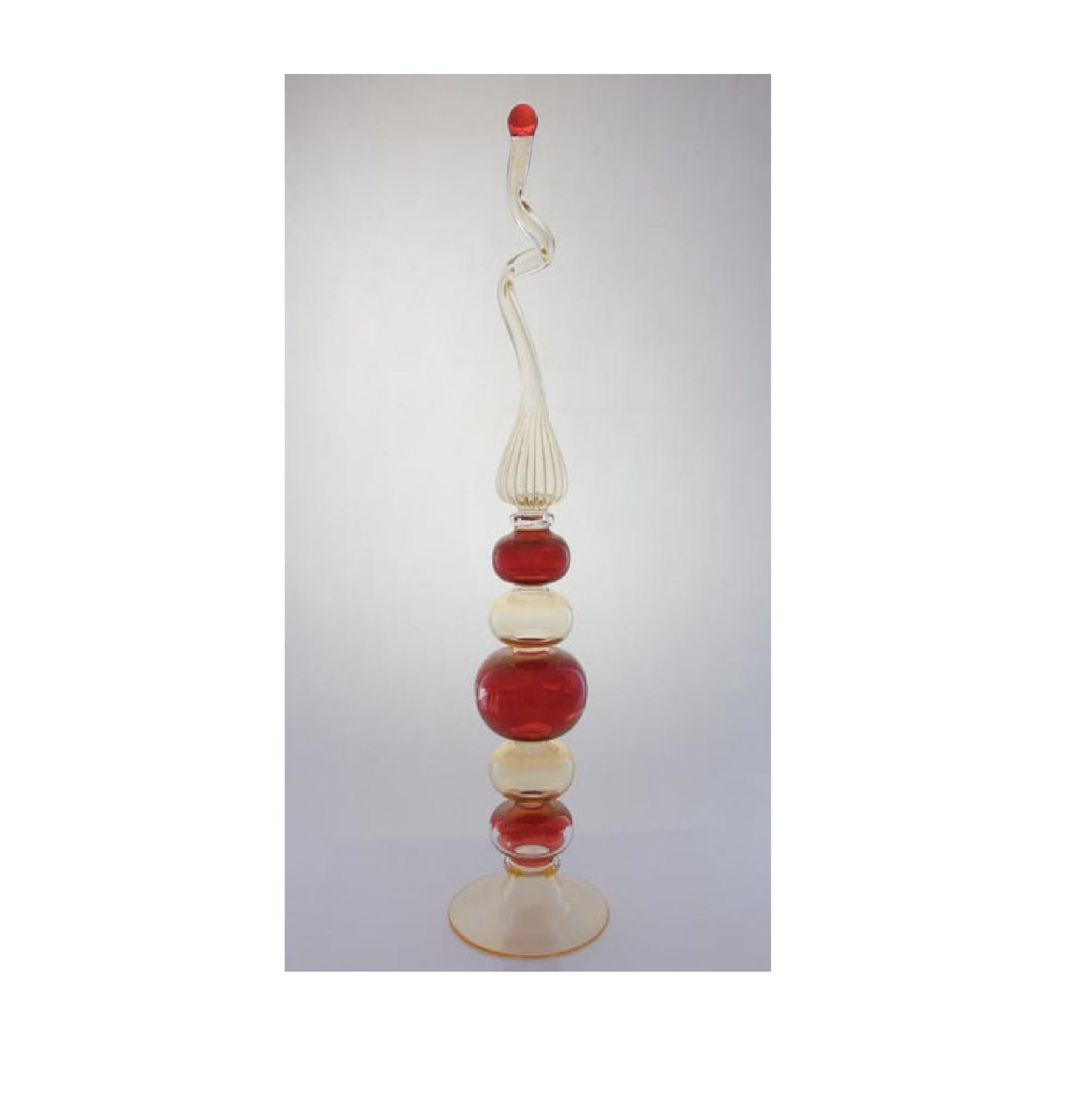 Christmas Tree Topper Ornament Vintage blown Glass - Vintage Blown Glass Tree Topper - RED Christmas Ornament - Engraved Tree Topper