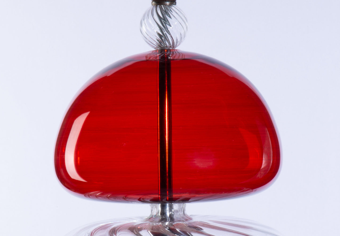 Modern blown glass pendant light ripped glass shade with color glass from glassblownstudio