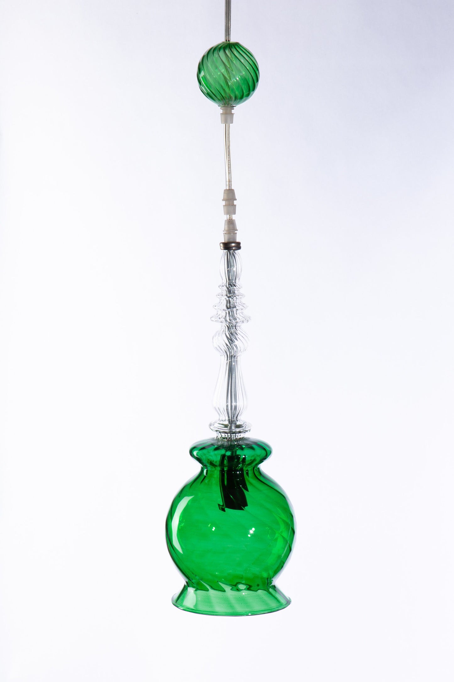 Modern Hued Green Pendant light, Home Decoration, Ceiling Light, Custom Hand-made Glassblowing, Light Fixture