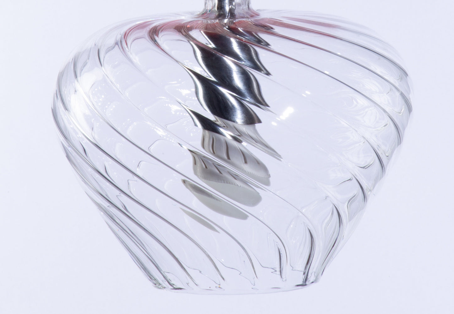 Modern blown glass pendant light ripped glass shade with color glass from glassblownstudio