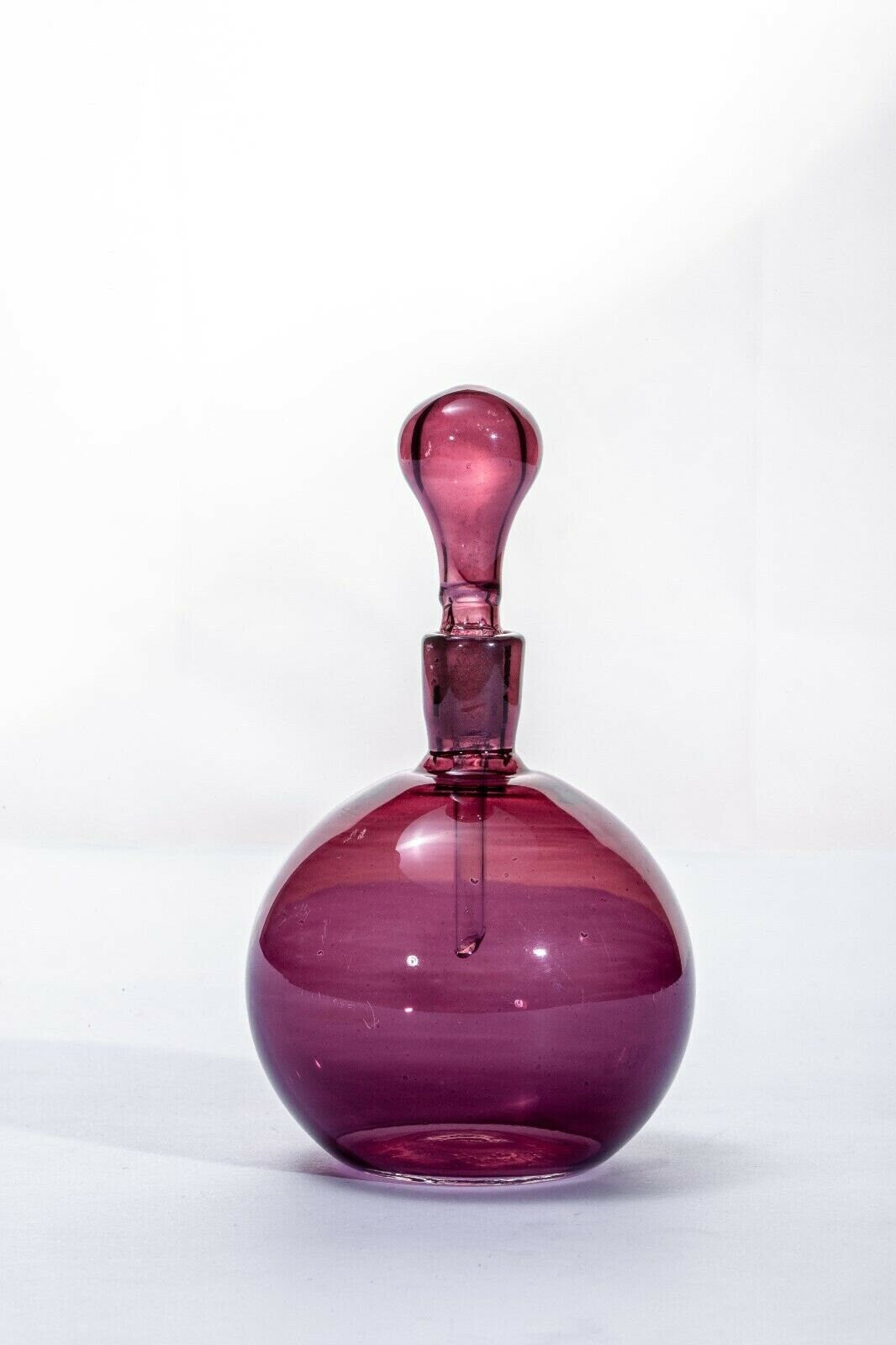 Art glass home decor glass perfume bottle decanter purple brown color