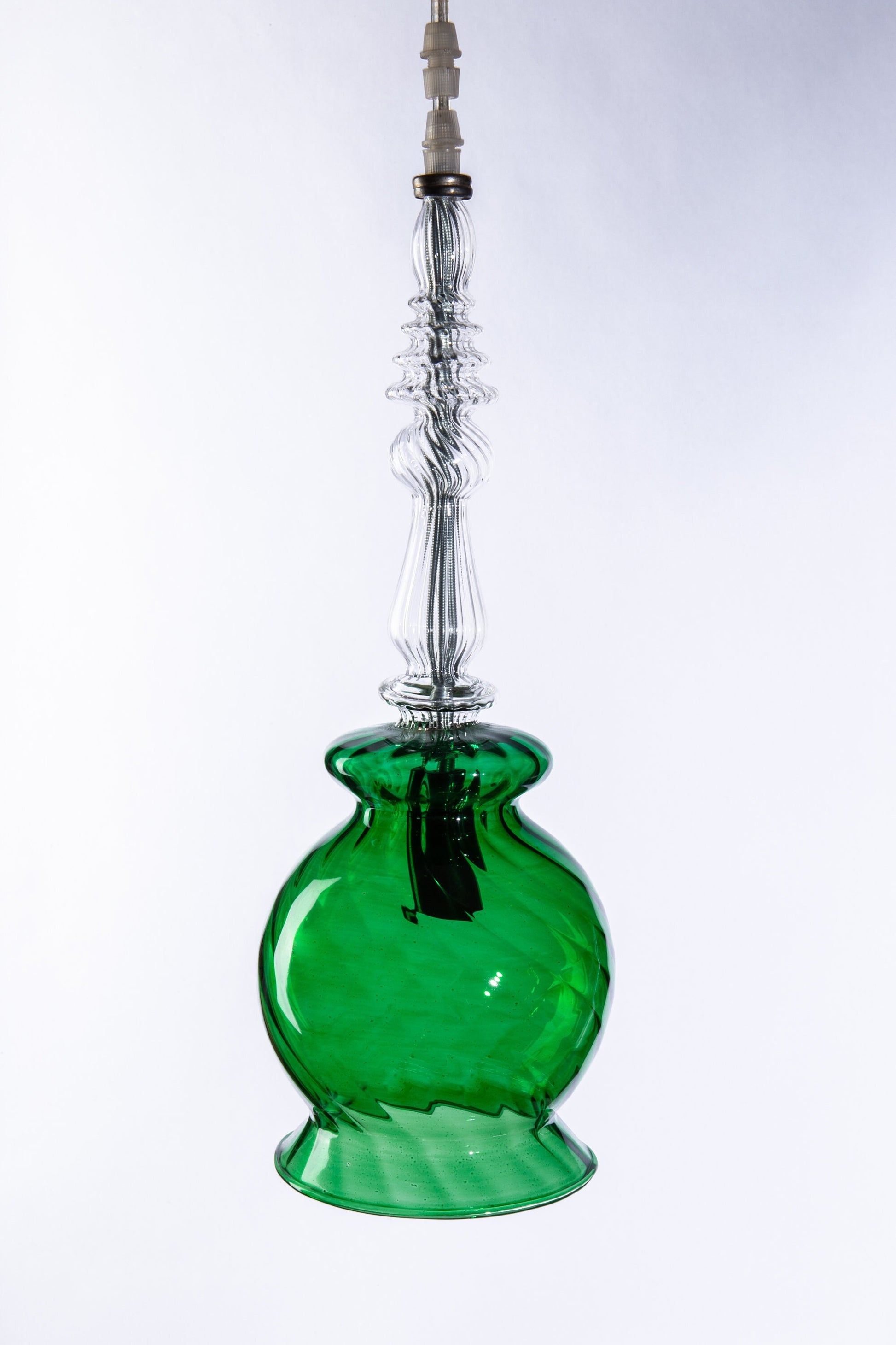 Modern Hued Green Pendant light, Home Decoration, Ceiling Light, Custom Hand-made Glassblowing, Light Fixture