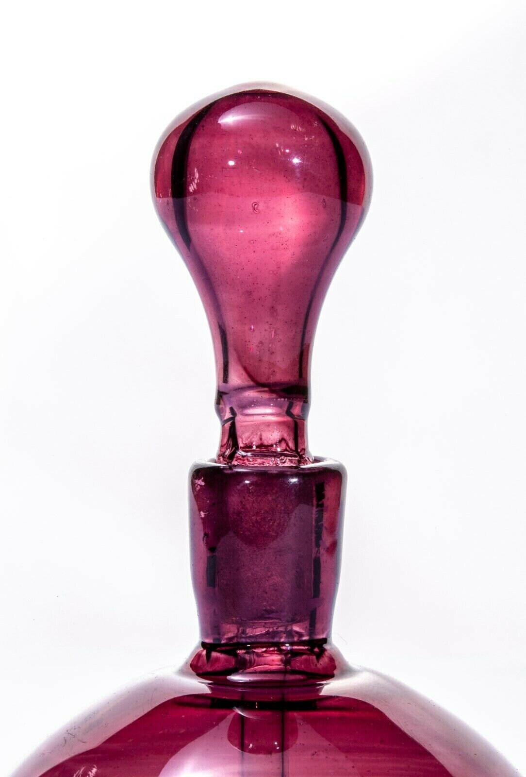 Art glass home decor glass perfume bottle decanter purple brown color