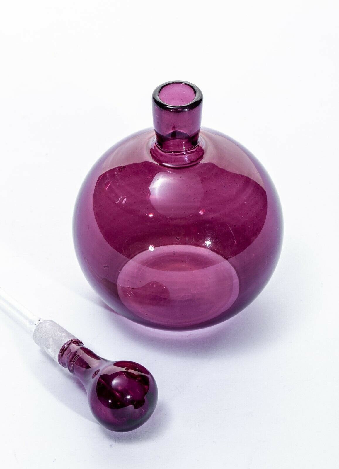 Art glass home decor glass perfume bottle decanter purple brown color