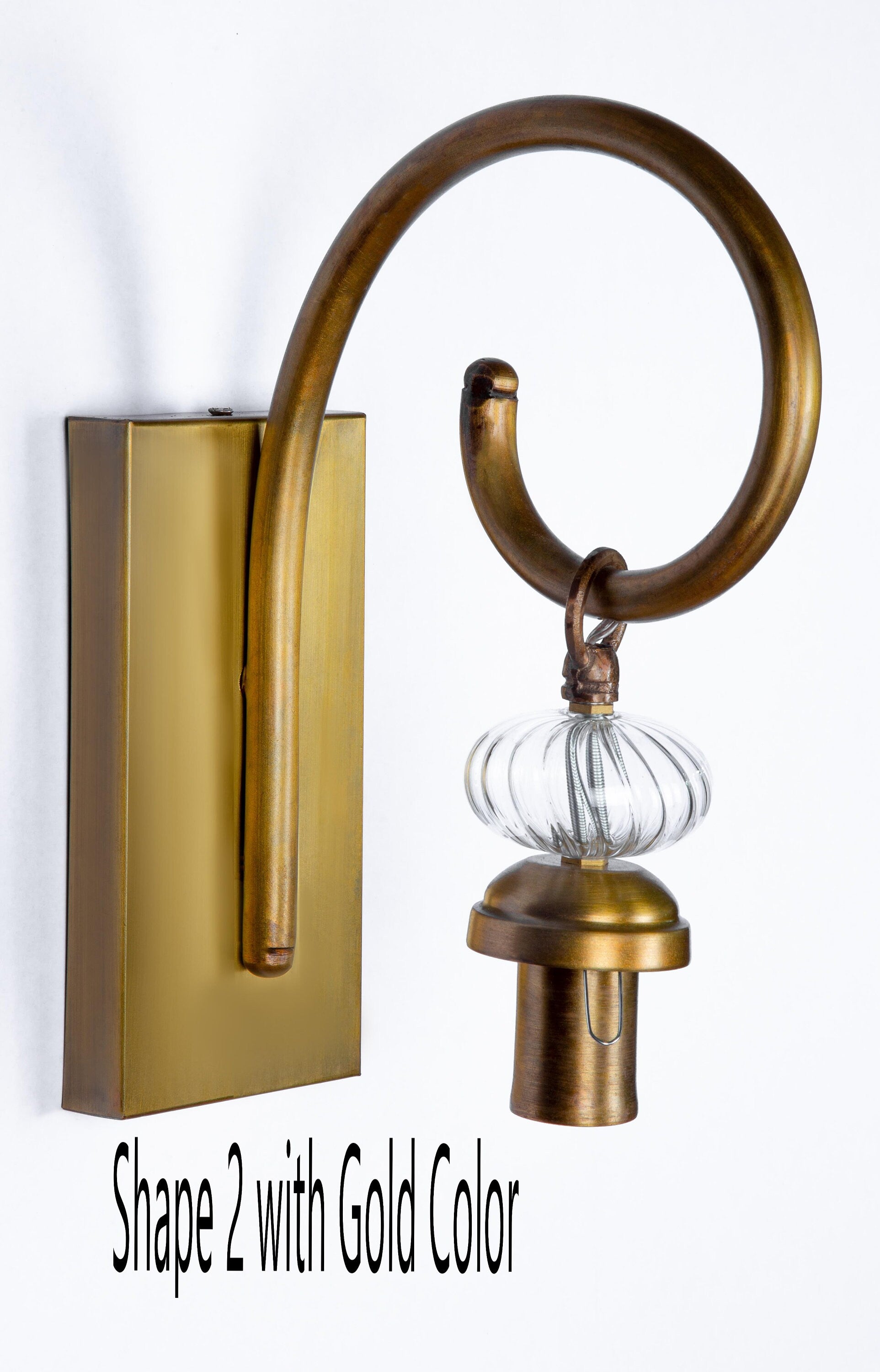 Custom Wall Light Sconce - Antique wall sconce Fixture - Wall Sconce with Glass Blowing Shade - Living Room Sconce - Brushed Brass Sconce