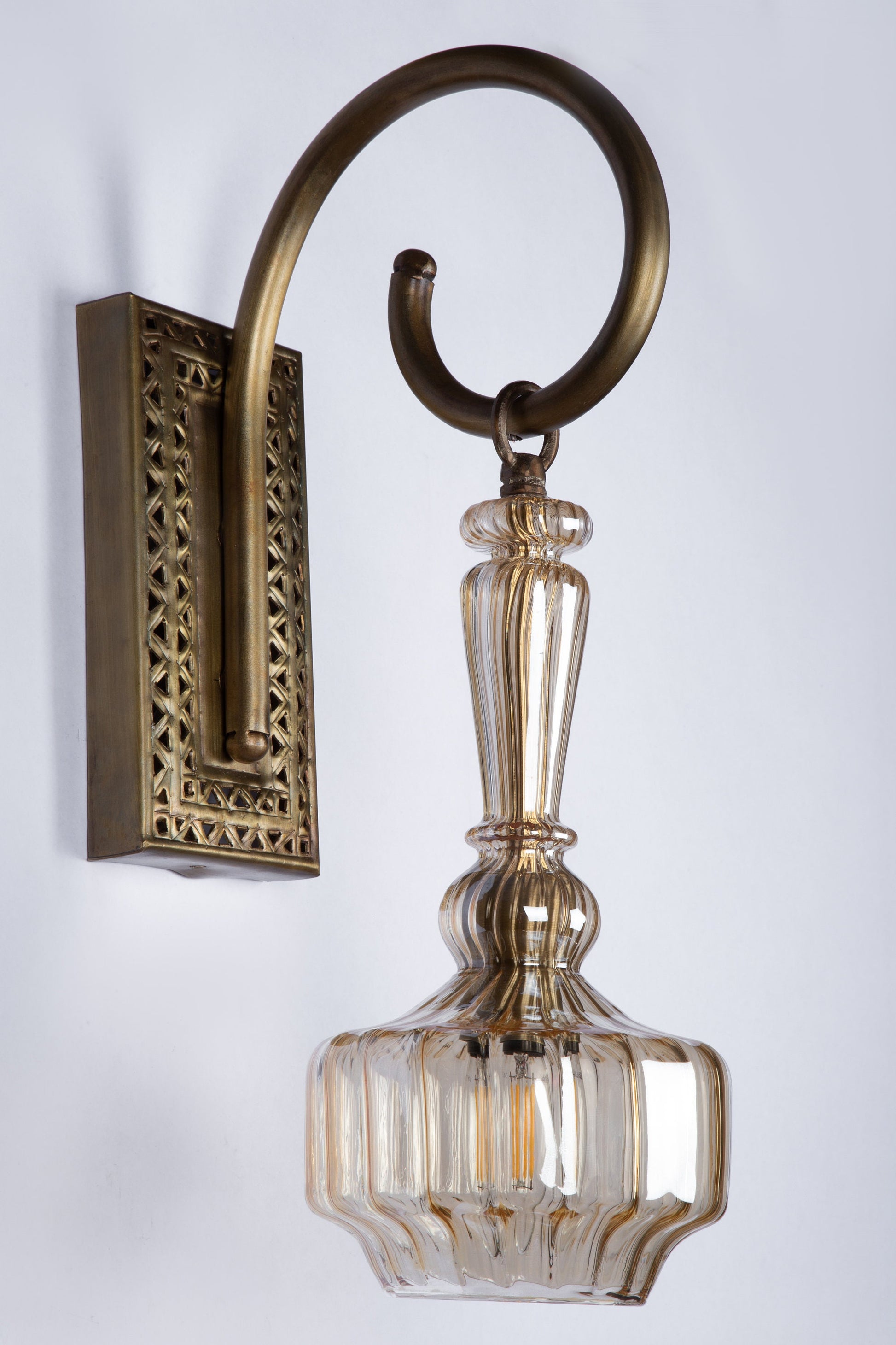 Modern Sconce with Colored Glass - Modern Wall sconce lighting - Home and office decoration - inspiration with Brass Frame - Antique Sconce