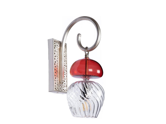 Modern Wall Light Sconce - Custom Colored Glass and Brass Wall Light Sconce - Brass Lantern with Lighting Glass Shade - Handmade Wall Sconce