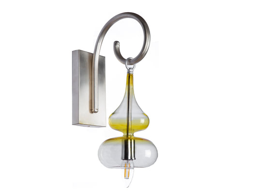 living Room Wall Light Sconce - Modern Wall Fixture - Wall Light Sconce, Brass Lantern with Light Glass Shade - Wall Mount Light Fixture