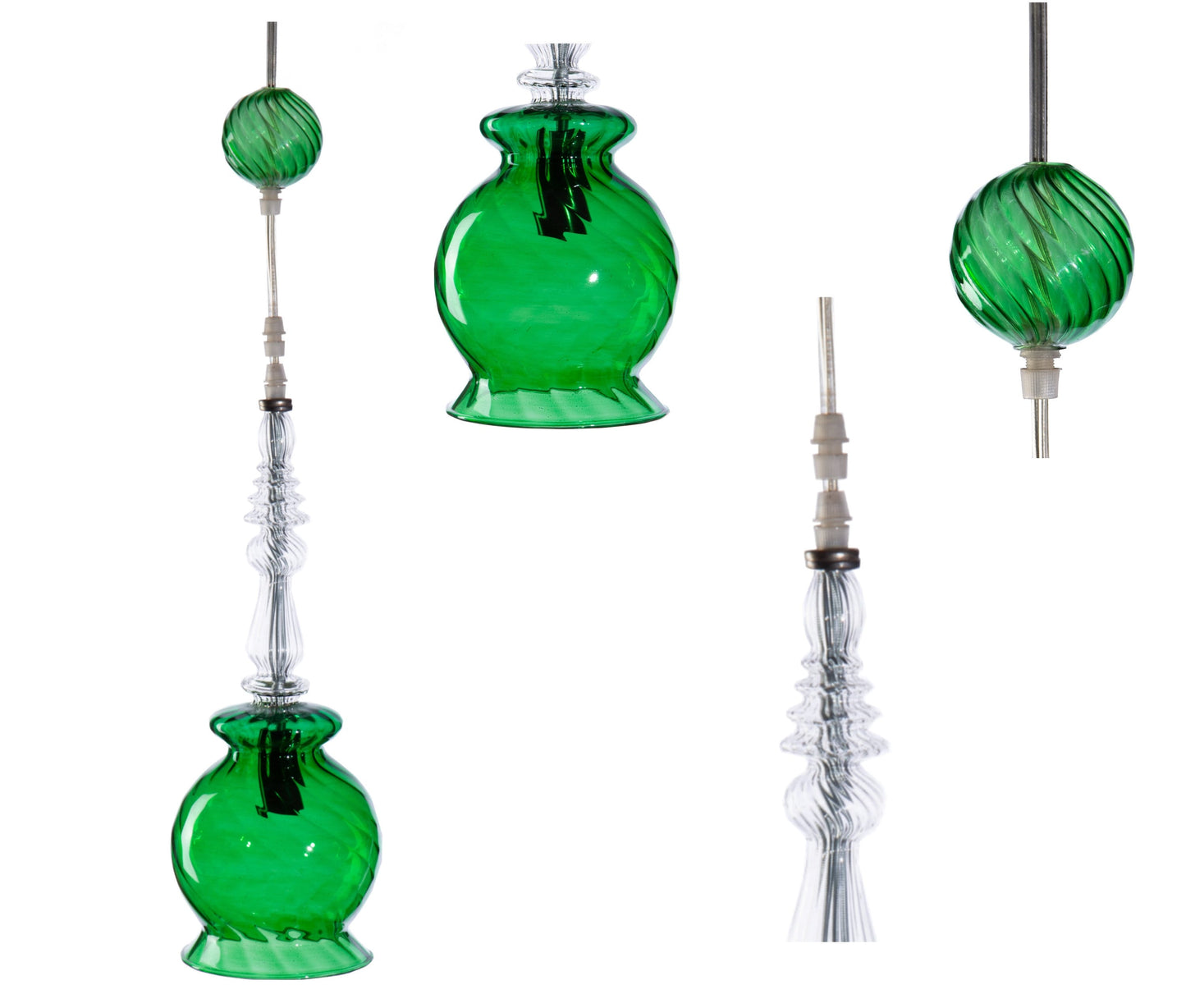 Modern Hued Green Pendant light, Home Decoration, Ceiling Light, Custom Hand-made Glassblowing, Light Fixture