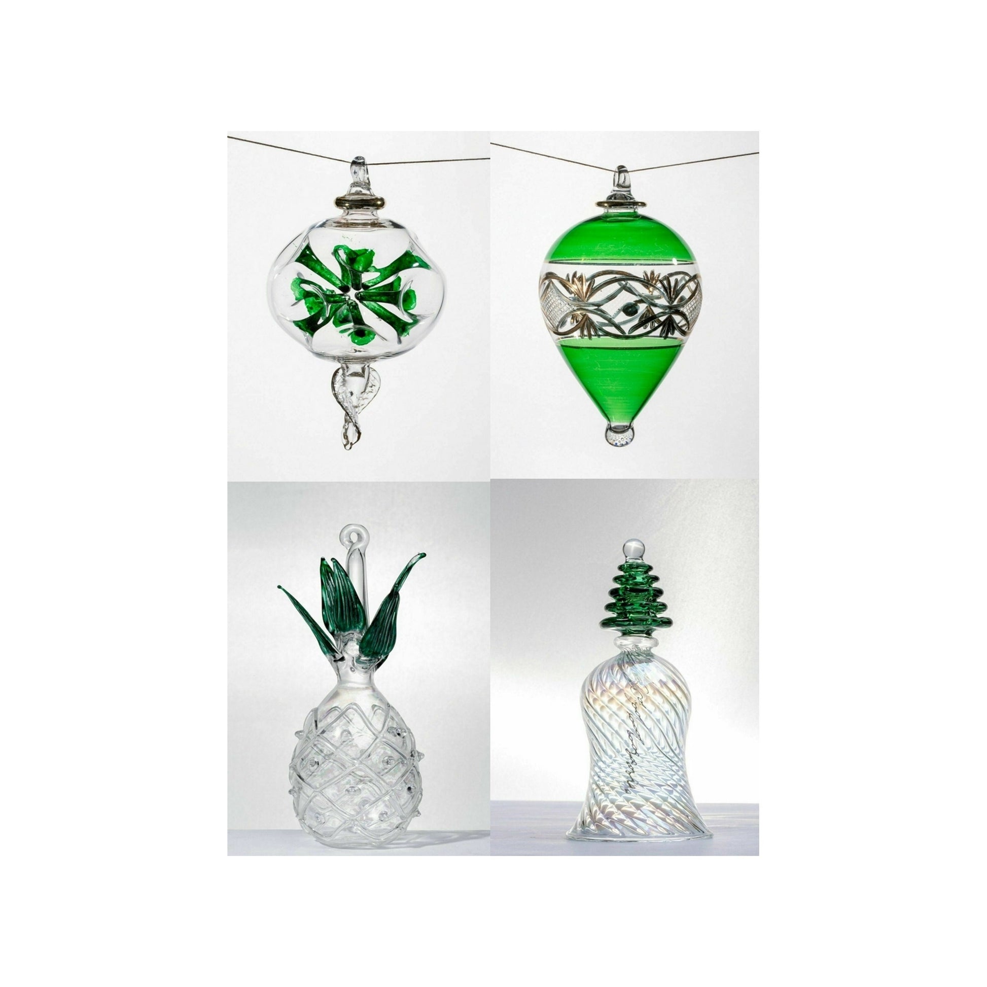 set of 4 Egyptian Christmas glass ornaments with custom colors and personalized card glass ornaments fa shape for home decoration