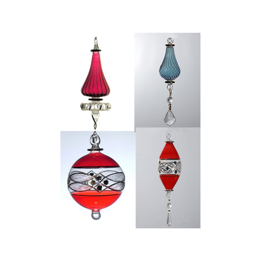 set of 4 Egyptian Christmas glass ornaments with custom colors and personalized card glass ornaments gi shape for home decoration