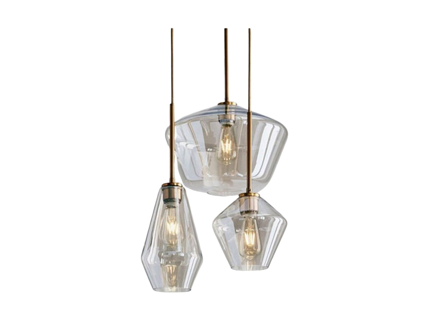 Set of 3 Modern Industrial Pendent Lights, Ceiling Light, Hanging Light, Light Fixture Dining, Living Rooms