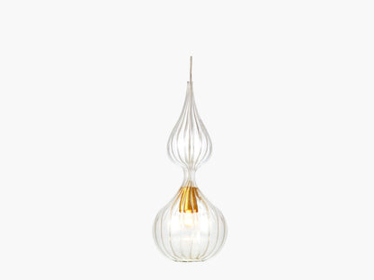 Ribbed Modern Hand Made Chandelier, Industrial Glass Blown Pendant Light, Ceiling Fixture, Home Deco, Light Fixture, Brass Fixtures