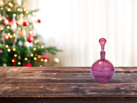 Art glass home decor glass perfume bottle decanter purple brown color