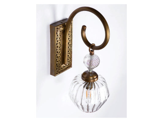 Modern clear glass wall light sconce design, sconces lighting from glassblowing studio art deco light fixture