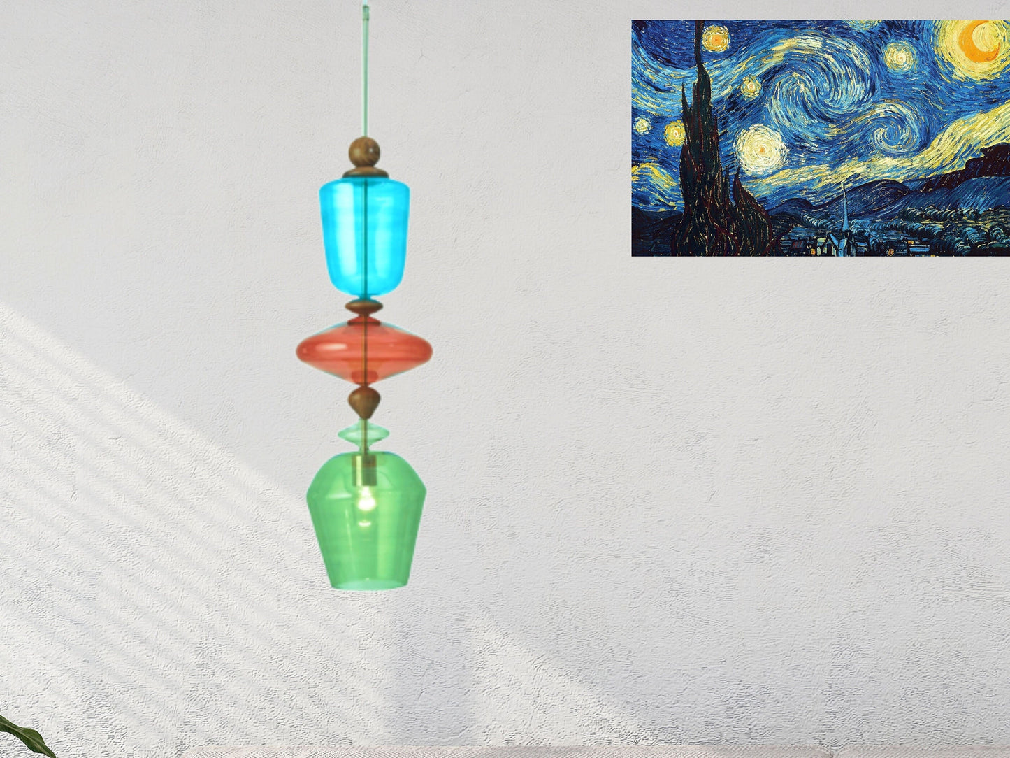 Modern Glass Lighting pendant, handmade Light Fixtures Multi Color Long glass, Ceiling Lights, Lighting Deco Design, Home & Living fit