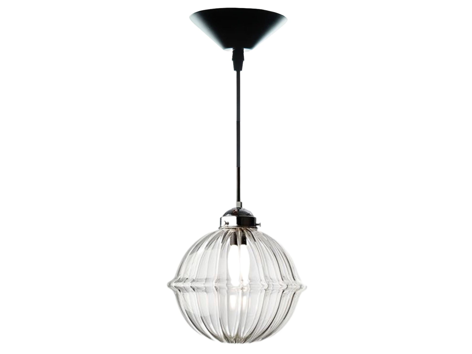 Modern Ribbed Pendant Light, Home Decoration Chandelier Light, Lighting Art Glass and Light Fixtures, Ceiling Fixtures, Black Pendent Light