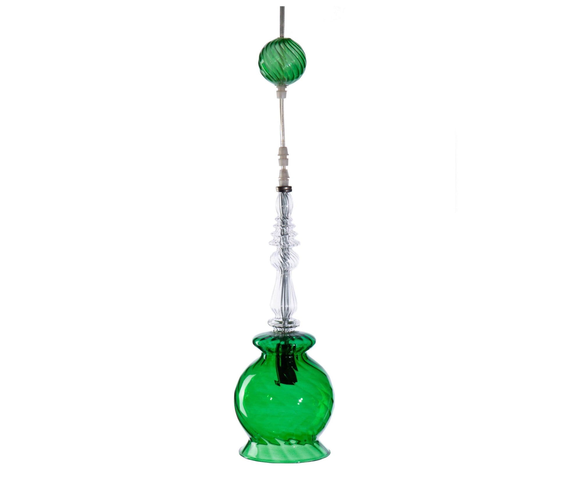 Modern Hued Green Pendant light, Home Decoration, Ceiling Light, Custom Hand-made Glassblowing, Light Fixture