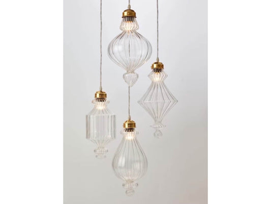 Set of 4 Pendant light - Pendant light Set Of Four - Set of 4 Blown Glass Pendant light - Ceiling lamp - Hanging Fixture - Modern Ceil Light