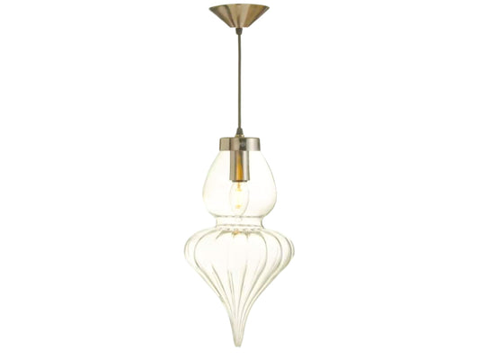 Clear Glass pendant light - Modern glass blown home - decoration ceiling light - Mid Century light fixture - Vintage Pendant light