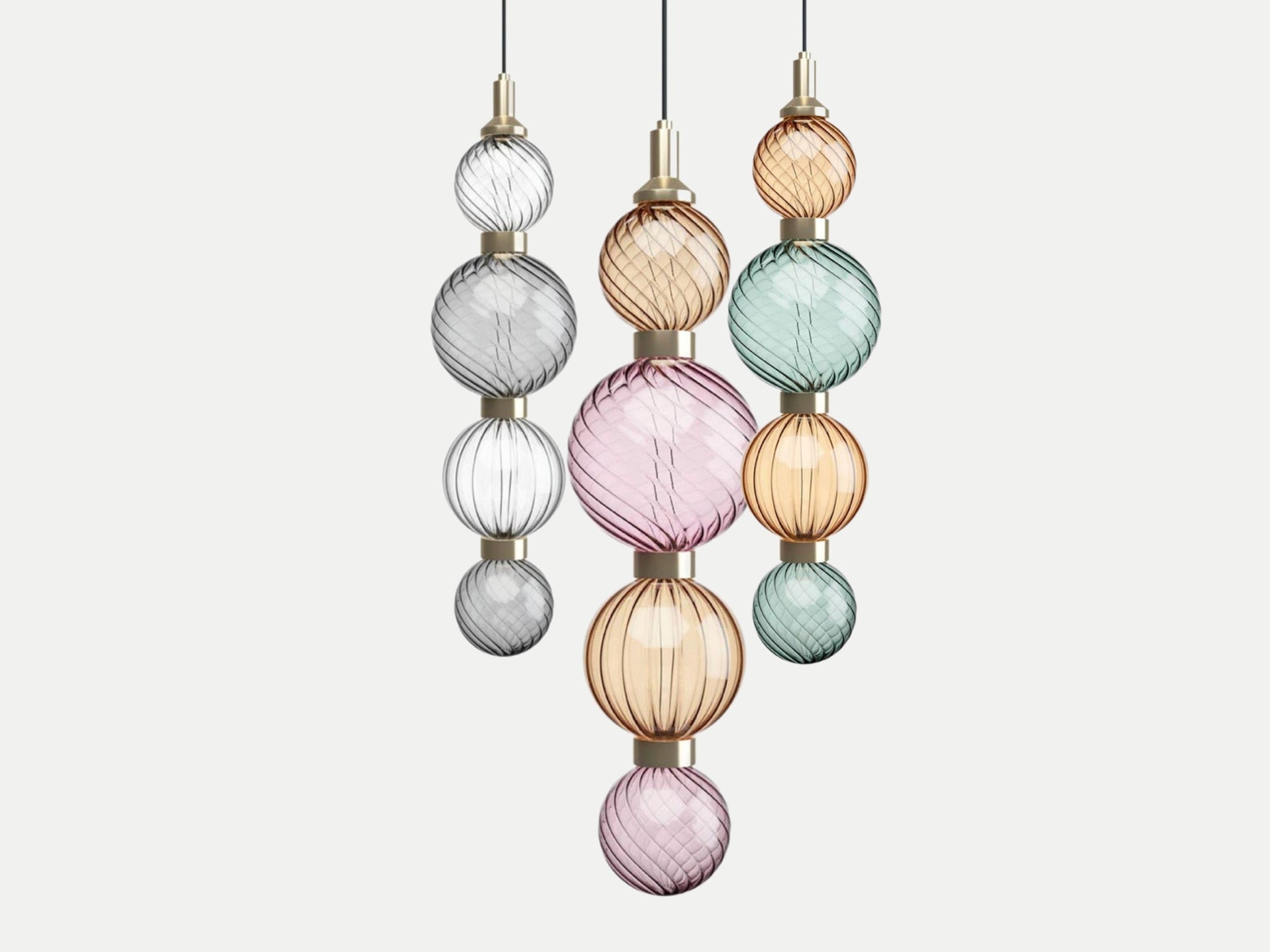 Modern Pendent Light, Ceiling Lamp Metal Frame Spheres Pyrex Glass in Different Color Led Lighting, Pendent light Fixture, Hand painted