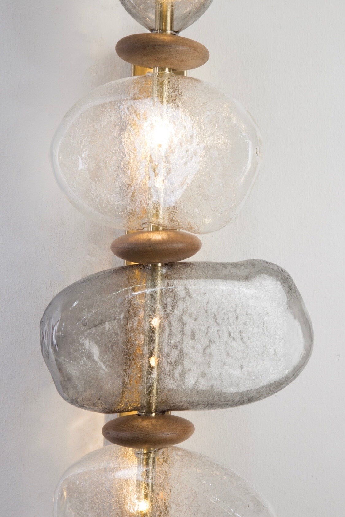 New Smoked Murano Wall Sconce - frost Stone Wall Sconce Light - Modern gold wall sconce - Antique glass Wall lighting - Bubbled Stone Sconce