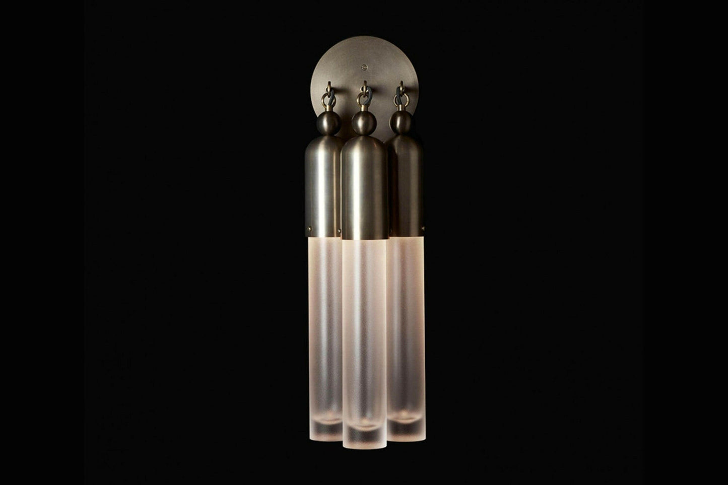 Tassel 3 Sconce - Glass Tube Wall Light Sconce - Modern Brass Light Fixture - Cylinder Glass Wall Sconce - Frosted Glass Antique Fixture